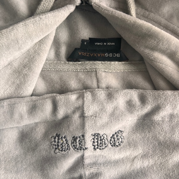 BCBGMaxAzria Velour Tracksuit Light Gray S - Picture 6 of 15